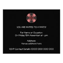 Black, Pink and Grey Gothic Pattern. Custom Announcement