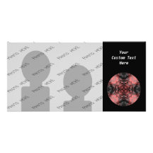 Black, Pink and Grey Gothic Pattern. Customized Photo Card