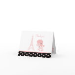 Black/Pink French Poodle Note Cards Thank you