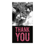 Black & Pink Glitter Thank You Photo Cards photo cards