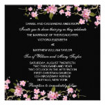 Black Pink Japanese Cherry Blossoms Wedding Announcements
