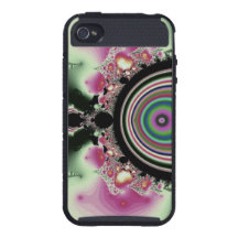 Black Pink Rainbow Fractal Jewels Cover For iPhone 4