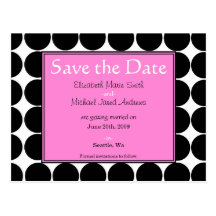 Black Pink Save the Date Postcard