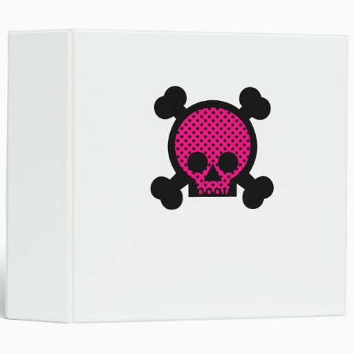 Black Pink Skull 3 Ring Binders