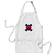 Black Pink Skull Apron