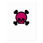 Black Pink Skull Postcard