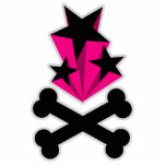 Black Pink Stars Crossbones photo sculptures