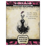 Black & Pink Vintage Dress Boutique or Business Flyer Design