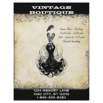 Black & Pink Vintage Dress Boutique or Business Flyer Design