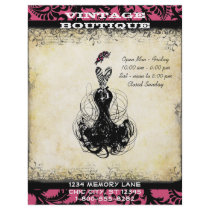 Black & Pink Vintage Dress Boutique or Business Custom Flyer