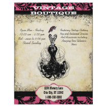 Black & Pink Vintage Dress Boutique or Business Flyer