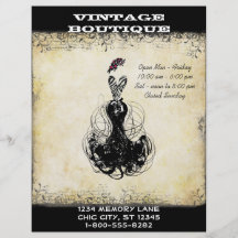 Black & Pink Vintage Dress Boutique or Business Flyer Design