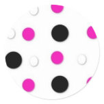 Black/Pink/White Polka Dots Stickers