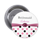 Black, pink, white polka dots Wedding Bridesmaid