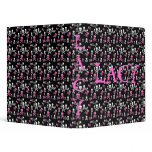 Black Pink & White Skulls Binders