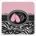 Black Pink Zebra Baby Shower Invitations