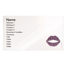 BLACK PINKS WHITE KISS SMILES LEOPARD PRINT DESIGN BUSINESS CARDS