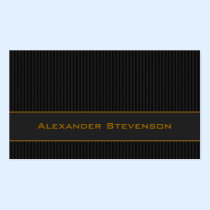 Black Pinstripes, Gold Professional business cards