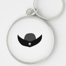 Black Pirate Hat Illustration. Key Chains