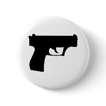 black pistol - gun pinback button