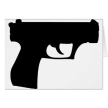 black pistol - gun greeting card