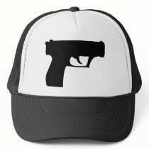black pistol - gun trucker hat