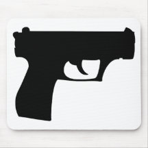 black pistol - gun mouse mat