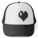 Black Pixel Heart Cap hats