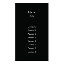 Black Plain Vertical - Business Business Card
