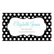Black Polka Dot Business Card Template