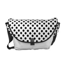 Black Polka Dot: Messenger Bag