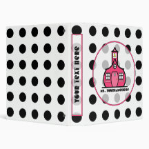Black Polka Dot Pop Art Fashion Teacher Binder