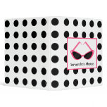 Black Polka Dot & Retro Pink Sunglasses Vinyl Binders