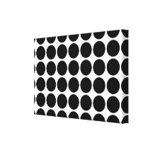 Black Polka Dots on White Gallery Wrap Canvas