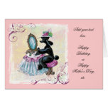 Black Poodle Boudoir Retro Art Card