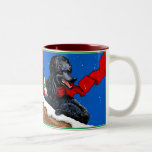 Black Poodle Christmas Art Mug