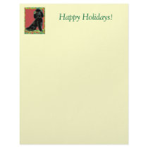 Black Poodle Christmas Holly Art Gifts & Cards