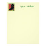 Black Poodle Christmas Holly Art Gifts & Cards Custom Letterhead