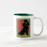 Black Poodle Christmas Holly Art Gifts & Cards Mugs