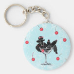 Black Poodle in Champagne Glass n ... - Customized Keychains