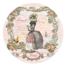 Black Poodle Marie Antoinette Pink Roses