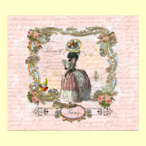 Black Poodle Marie Antoinette Print posters