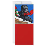 Black Poodle n Packages Christmas Holiday Art Full Color Rack Card