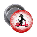 Black Poodle on a  Red Hearts Pin