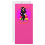 Black Poodle on Phone Retro Design Rack Card