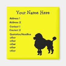 black poodle personalized business fridge magnet