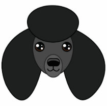 Black Poodle Photo Sculpture Keychain