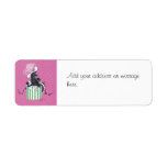 Black Poodle Polka Dots Address Labels Retro.