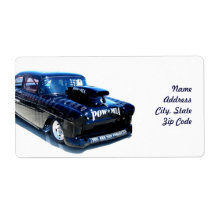 Black POW custom classic car Shipping Label