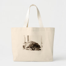 Black Pug Tote Bag